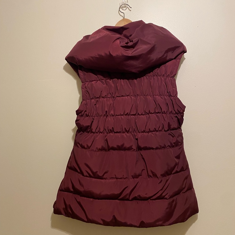 CIAO MILANL Women's Burgundy Puffer Vest WITH POCKETS. Size L - Picture 2 of 8